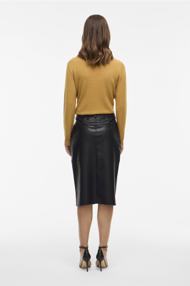 VIDAGMAR HW MIDI COATED SKIRT - NOO 14105132 Black